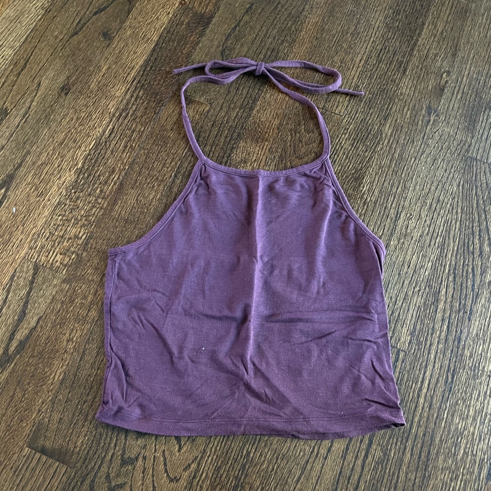 brandy melville maroon halter top